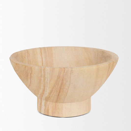 Mercana - Ramira Beige Sandstone Decorative Pedestal Bowl - 70704 view 2