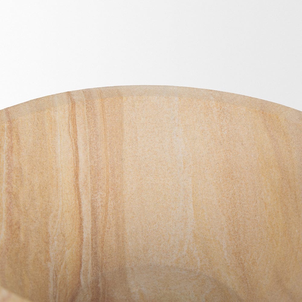 Mercana - Ramira Beige Sandstone Decorative Pedestal Bowl - 70704 view 3