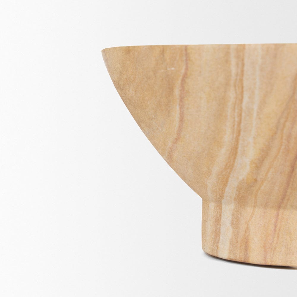 Mercana - Ramira Beige Sandstone Decorative Pedestal Bowl - 70704 view 5