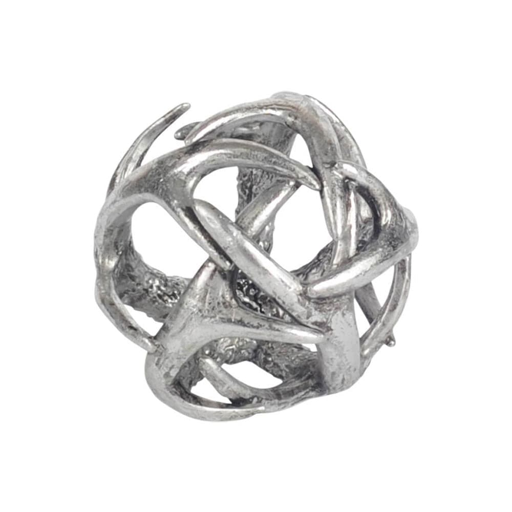Mercana - Ramus III Small 5L x 5W Silver Antler Shaped Decorative Orb Ball - 57802 view 1