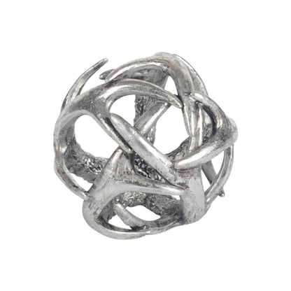 Mercana - Ramus III Small 5L x 5W Silver Antler Shaped Decorative Orb Ball - 57802 view 1