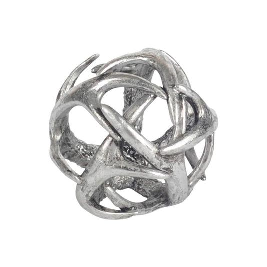 Mercana - Ramus III Small 5L x 5W Silver Antler Shaped Decorative Orb Ball - 57802 view 1