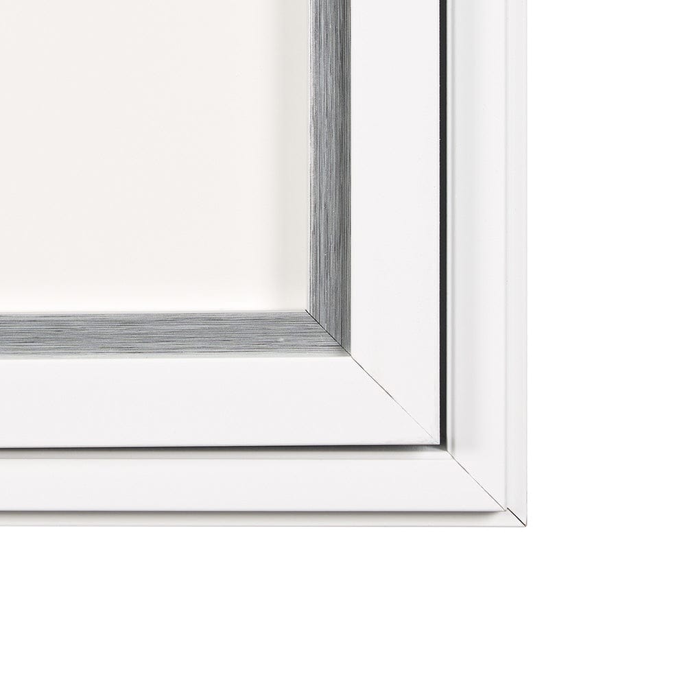 Mercana - Random Lines Silver by Studio M a handmade Original Framed Artwork under Glass - 15107 view 3