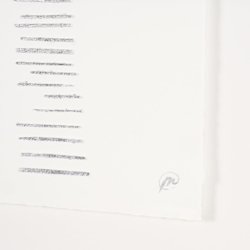Mercana - Random Lines Silver by Studio M a handmade Original Framed Artwork under Glass - 15107 view 6