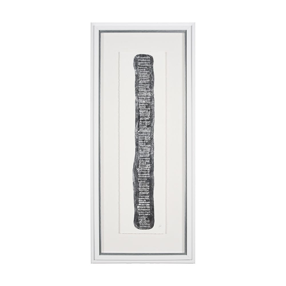 Mercana - Random Lines Silver Flood by Studio M a handmade Original Framed Artwork under Glass - 15108 view 1
