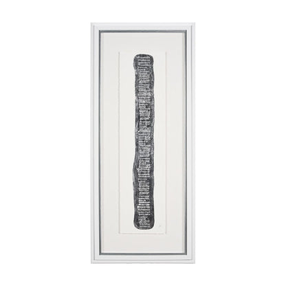 Mercana - Random Lines Silver Flood by Studio M a handmade Original Framed Artwork under Glass - 15108 view 1
