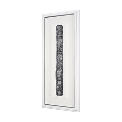 Mercana - Random Lines Silver Flood by Studio M a handmade Original Framed Artwork under Glass - 15108 view 2