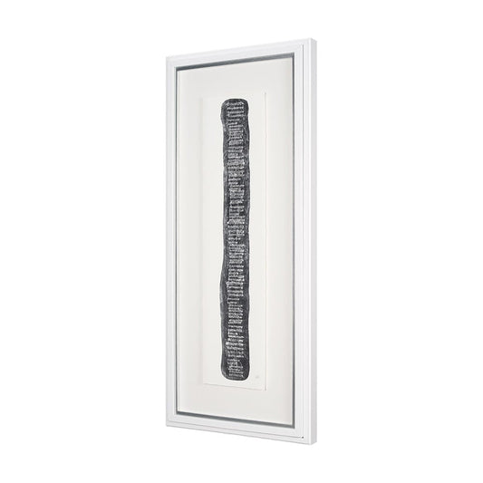 Mercana - Random Lines Silver Flood by Studio M a handmade Original Framed Artwork under Glass - 15108 view 2