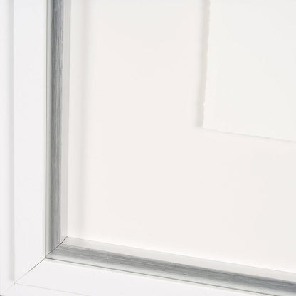 Mercana - Random Lines Silver Flood by Studio M a handmade Original Framed Artwork under Glass - 15108 view 5