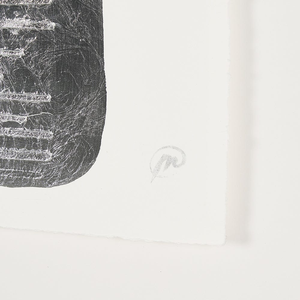 Mercana - Random Lines Silver Flood by Studio M a handmade Original Framed Artwork under Glass - 15108 view 6