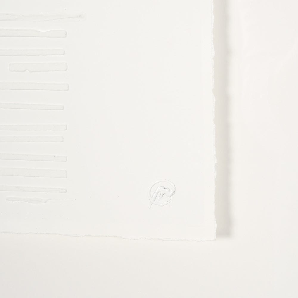 Mercana - Random Lines White by Studio M a handmade Original Framed Artwork under Glass - 15109 view 6
