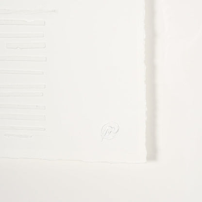 Mercana - Random Lines White by Studio M a handmade Original Framed Artwork under Glass - 15109 view 6