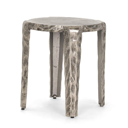 Mercana - Randy Textured Silver Nickel Cast Aluminum Metal Accent Table - 70615_CLOSEOUT view 1