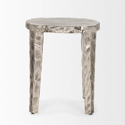 Mercana - Randy Textured Silver Nickel Cast Aluminum Metal Accent Table - 70615_CLOSEOUT view 2