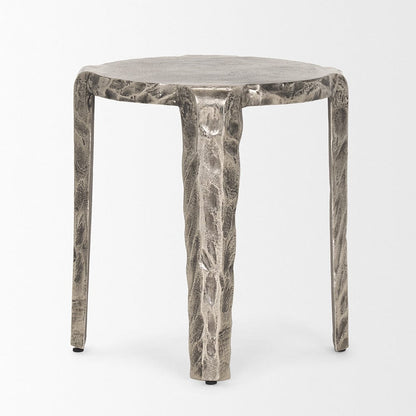 Mercana - Randy Textured Silver Nickel Cast Aluminum Metal Accent Table - 70615_CLOSEOUT view 3