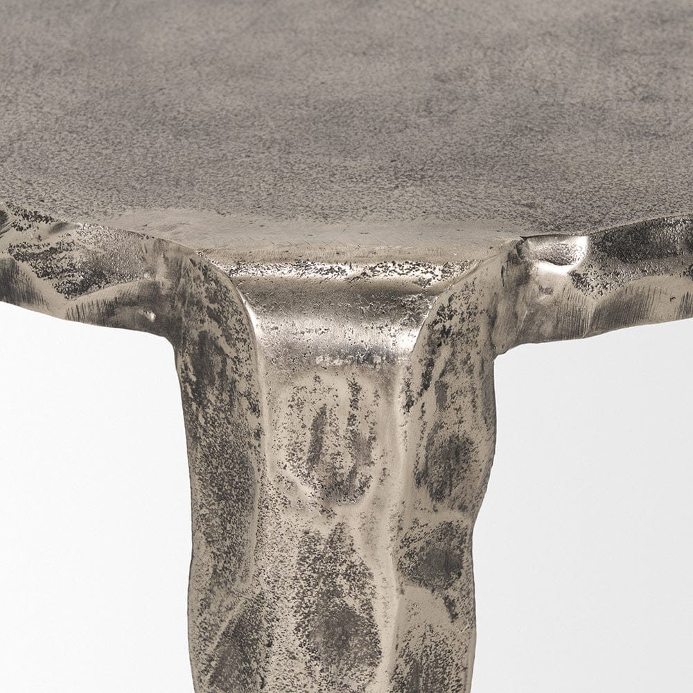 Mercana - Randy Textured Silver Nickel Cast Aluminum Metal Accent Table - 70615_CLOSEOUT view 4