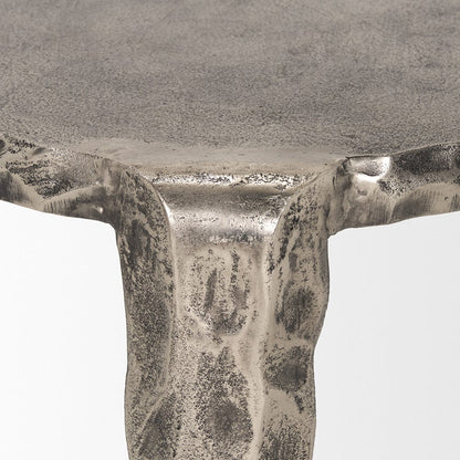 Mercana - Randy Textured Silver Nickel Cast Aluminum Metal Accent Table - 70615_CLOSEOUT view 4