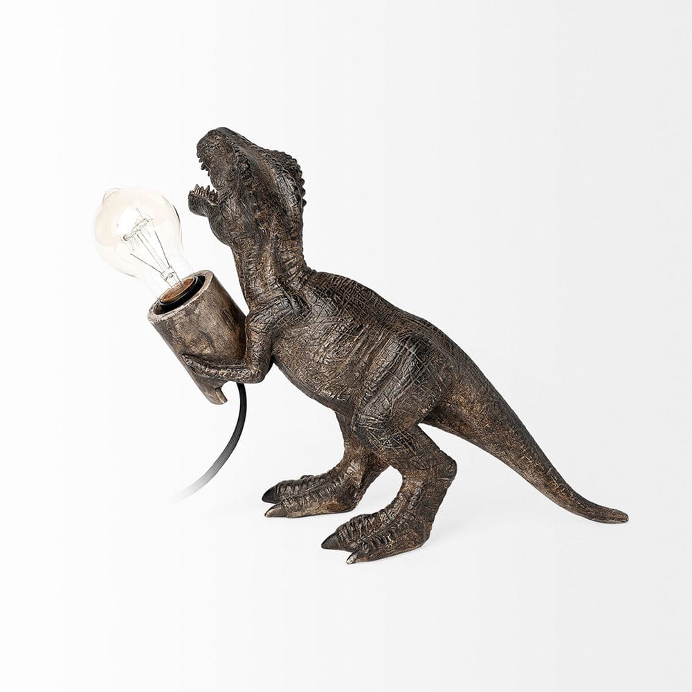 Mercana - Raptor 10.6"H Dark Tone Resin Tyrannosaurus Rex Table Lamp - 68924 view 4