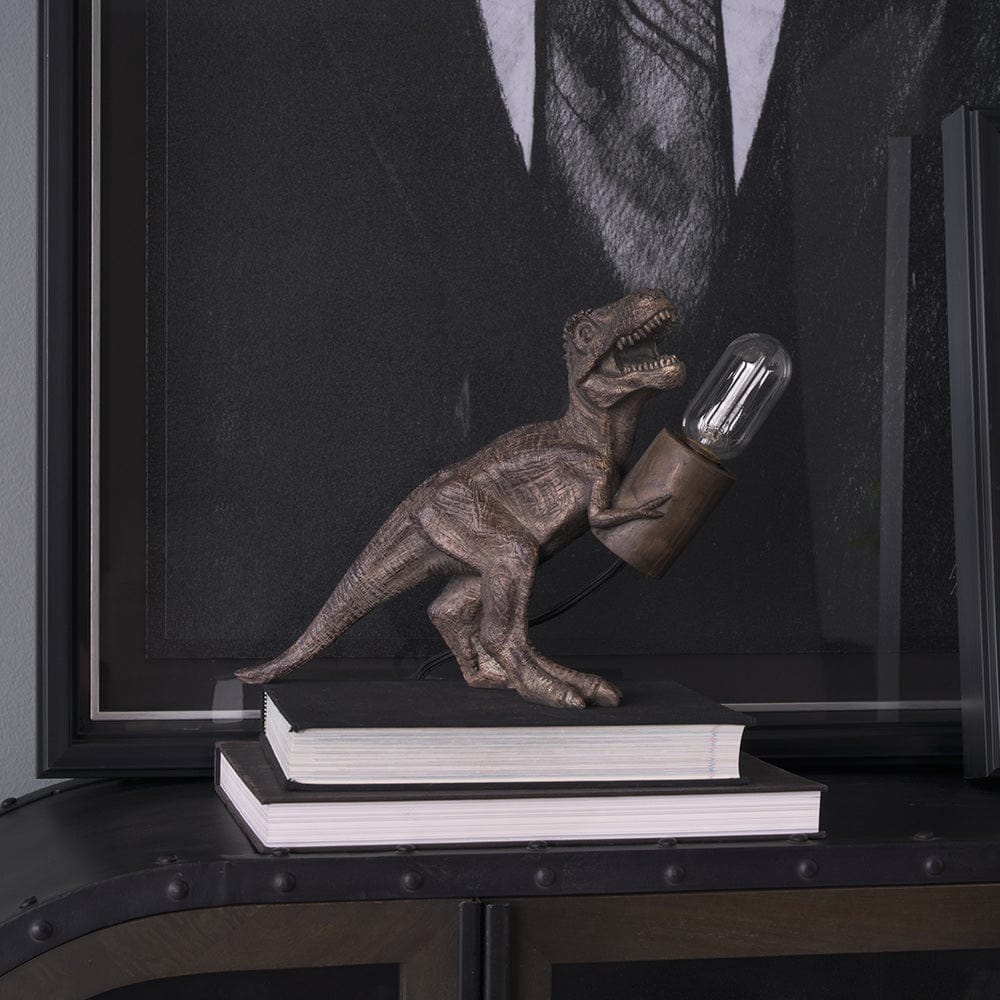 Mercana - Raptor 10.6"H Dark Tone Resin Tyrannosaurus Rex Table Lamp - 68924 view 9