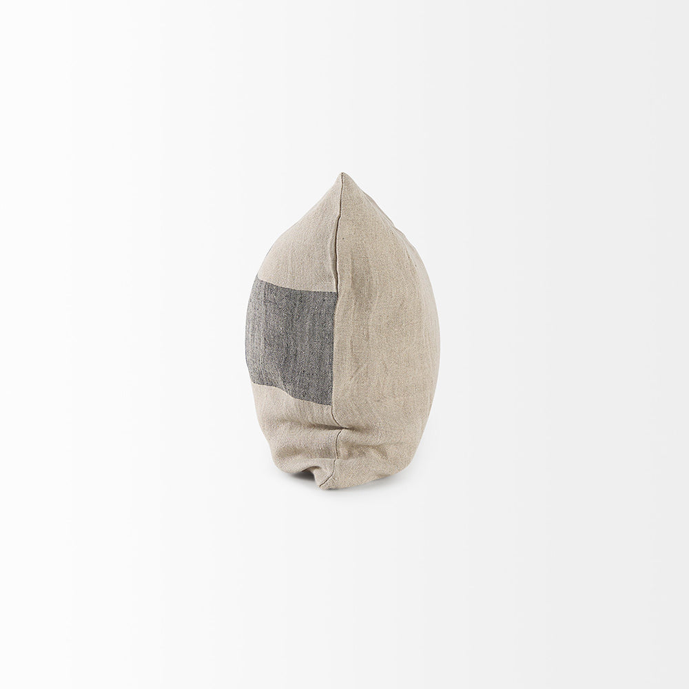 Mercana - Raquel 13L x 21W Beige and Black Fabric Plaid Decorative Pillow Cover - 69420 view 3