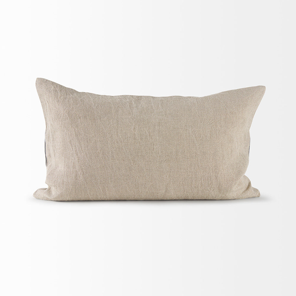 Mercana - Raquel 13L x 21W Beige and Black Fabric Plaid Decorative Pillow Cover - 69420 view 4