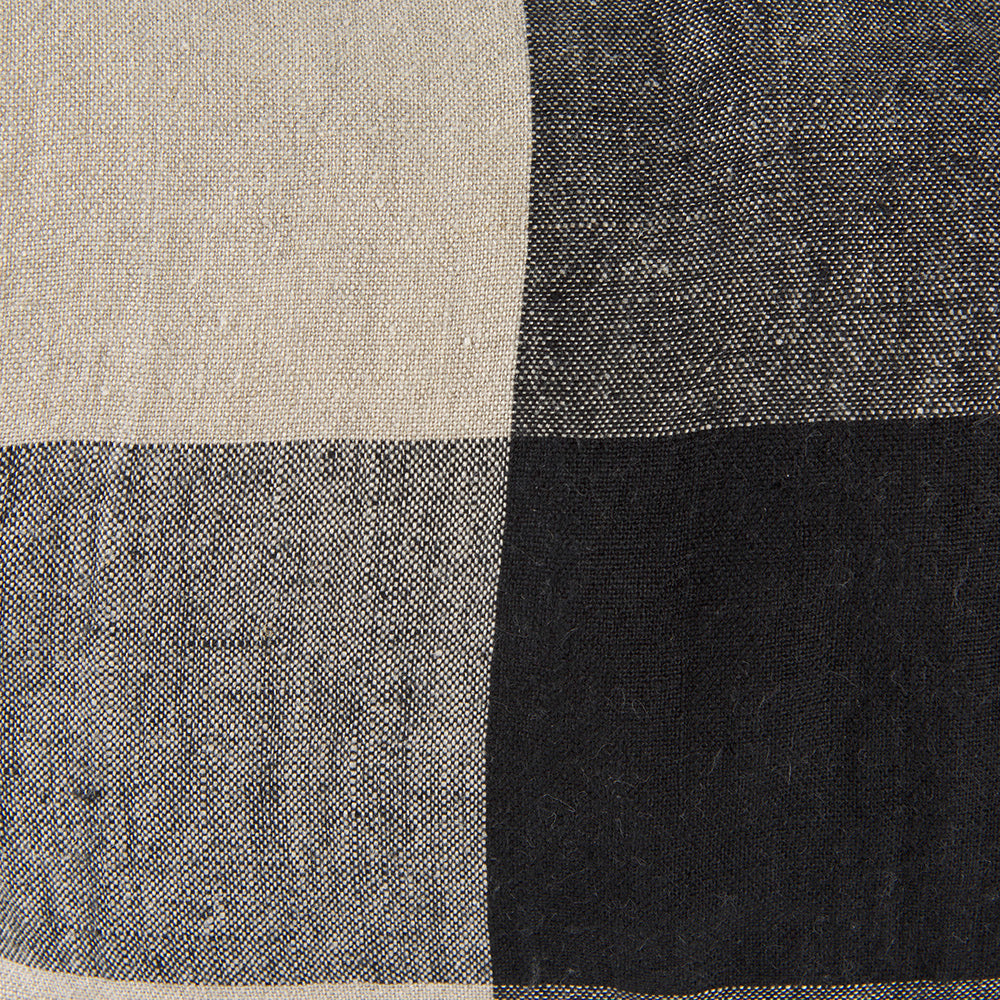 Mercana - Raquel 13L x 21W Beige and Black Fabric Plaid Decorative Pillow Cover - 69420 view 7