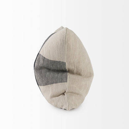 Mercana - Raquel 18L x 18W Beige and Black Fabric Plaid Decorative Pillow Cover - 69421 view 3