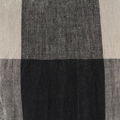 Mercana - Raquel 18L x 18W Beige and Black Fabric Plaid Decorative Pillow Cover - 69421 view 7