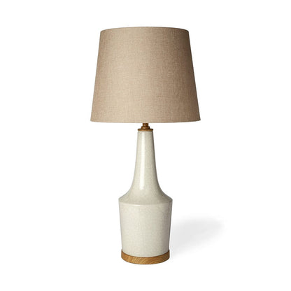 Mercana - Rebecca 28.5"H White Crackled Ceramic Base Wood Accent Table Lamp - 68109 view 1