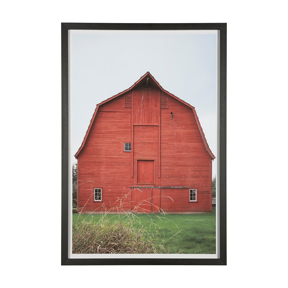 Mercana - Red Barn I by Mercana Studio a Hand Embellished Textured Framed Art Print Matted under Glass - 13435 view 1