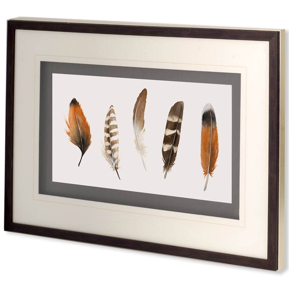 Mercana - Red Rock Feathers I by Grace Popp a Hand Embellished Textured Framed Art Print Matted under Glass - 10406 view 1