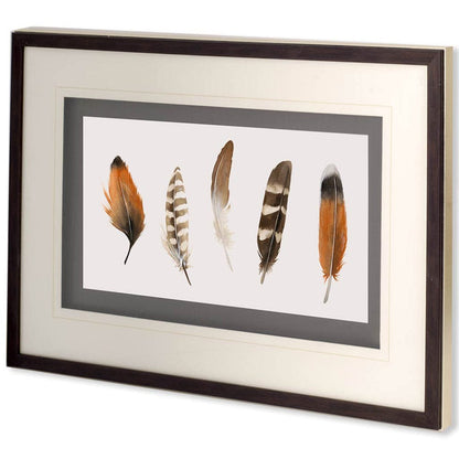 Mercana - Red Rock Feathers I by Grace Popp a Hand Embellished Textured Framed Art Print Matted under Glass - 10406 view 1