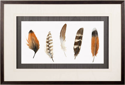 Mercana - Red Rock Feathers I by Grace Popp a Hand Embellished Textured Framed Art Print Matted under Glass - 10406 view 2