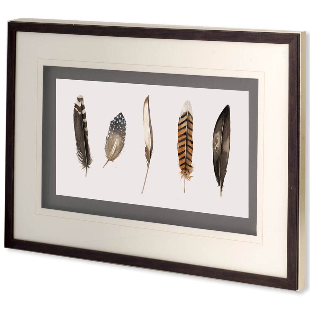 Mercana - Red Rock Feathers II by Grace Popp a Hand Embellished Textured Framed Art Print Matted under Glass - 10407 view 1