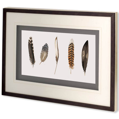 Mercana - Red Rock Feathers II by Grace Popp a Hand Embellished Textured Framed Art Print Matted under Glass - 10407 view 1