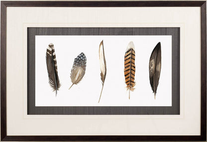 Mercana - Red Rock Feathers II by Grace Popp a Hand Embellished Textured Framed Art Print Matted under Glass - 10407 view 2