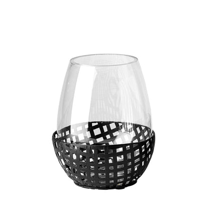Mercana - Reena I Small Black Woven Metal Base Table Candle Holder - 68937_CLOSEOUT view 1