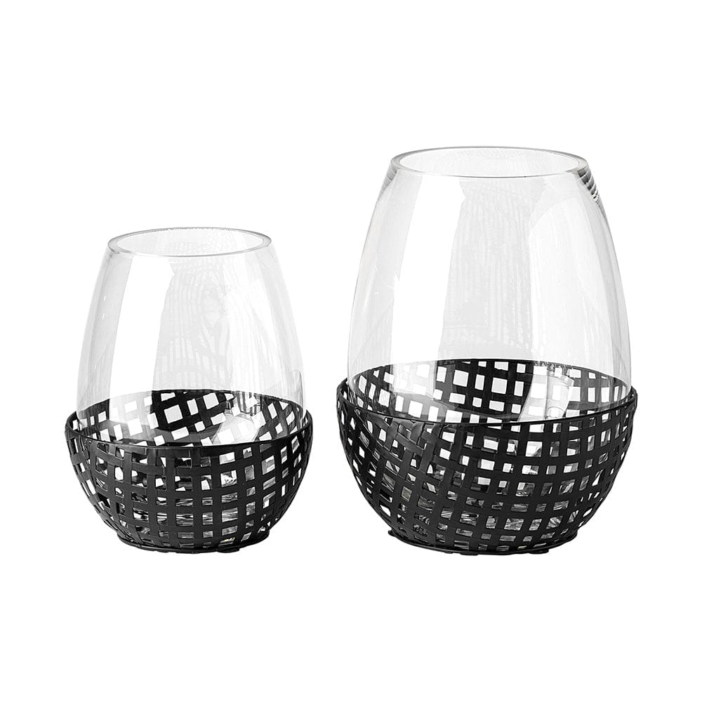 Mercana - Reena I Small Black Woven Metal Base Table Candle Holder - 68937_CLOSEOUT view 2