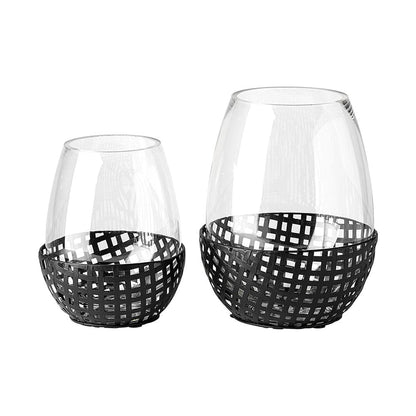 Mercana - Reena I Small Black Woven Metal Base Table Candle Holder - 68937_CLOSEOUT view 2