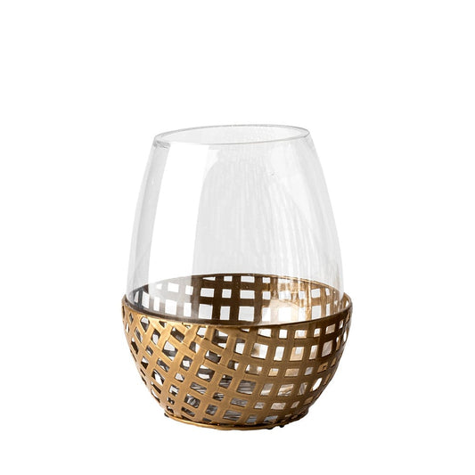 Mercana - Reena I Small Gold Woven Metal Base Table Candle Holder - 68938 view 1