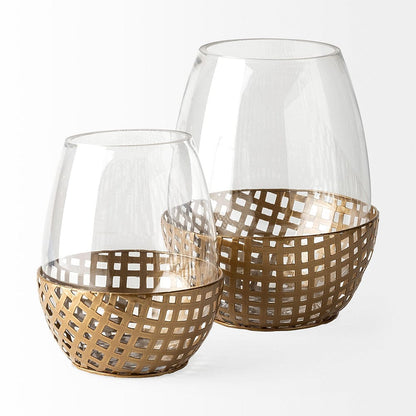 Mercana - Reena I Small Gold Woven Metal Base Table Candle Holder - 68938 view 4