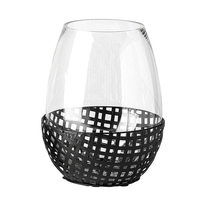 Mercana - Reena II Large Black Woven Metal Base Table Candle Holder - 68939_CLOSEOUT view 1