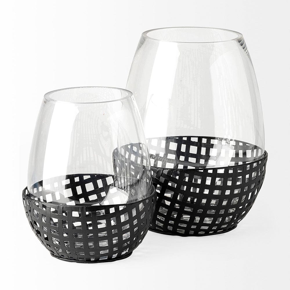 Mercana - Reena II Large Black Woven Metal Base Table Candle Holder - 68939_CLOSEOUT view 5