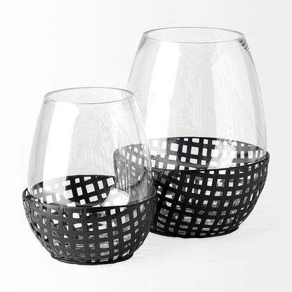 Mercana - Reena II Large Black Woven Metal Base Table Candle Holder - 68939_CLOSEOUT view 5