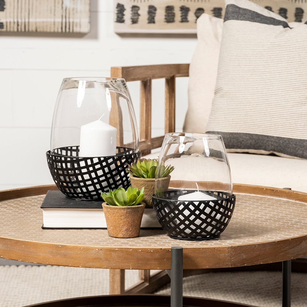 Mercana - Reena II Large Black Woven Metal Base Table Candle Holder - 68939_CLOSEOUT view 8