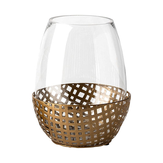 Mercana - Reena II Large Gold Woven Metal Base Table Candle Holder - 68940 view 1