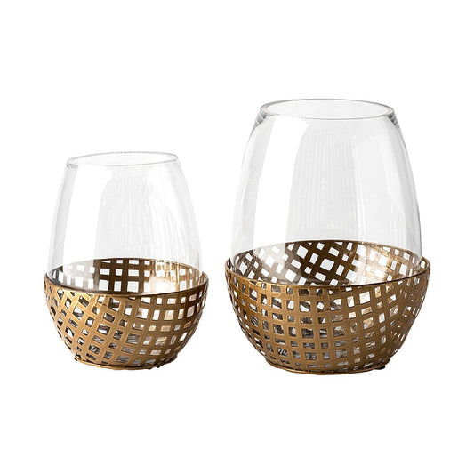Mercana - Reena II Large Gold Woven Metal Base Table Candle Holder - 68940 view 2