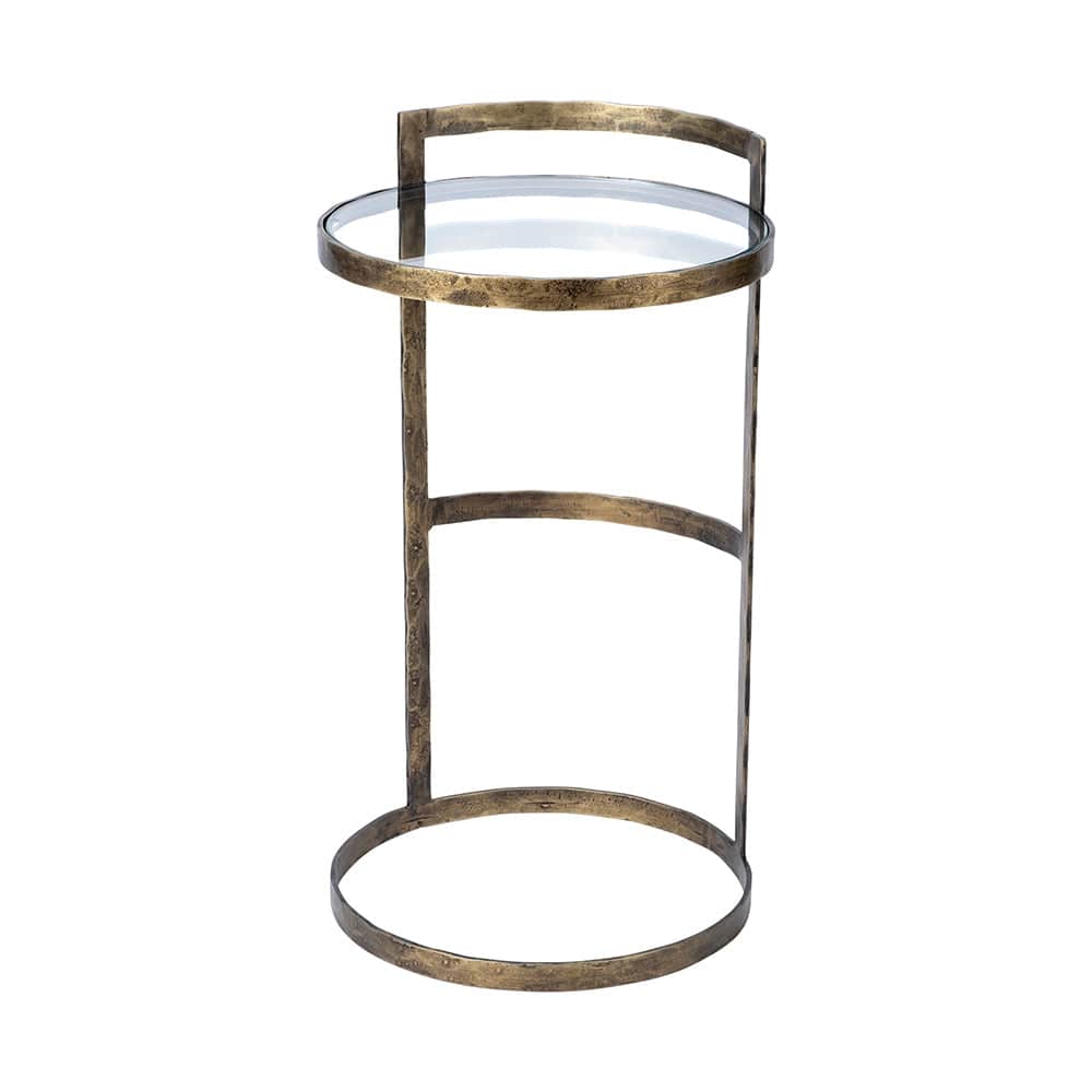 Mercana - Reimer 15L x 15W Gold Round Glass Top W/Metal Frame Accent Table - 68235 view 1