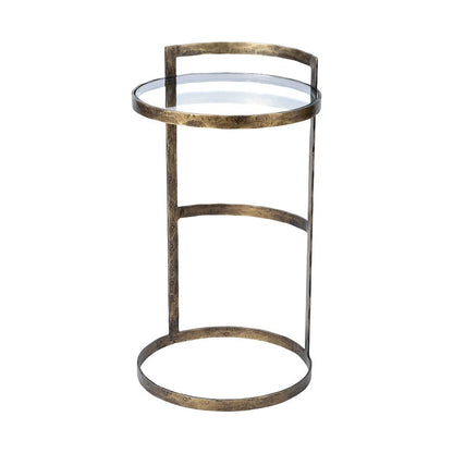 Mercana - Reimer 15L x 15W Gold Round Glass Top W/Metal Frame Accent Table - 68235 view 1