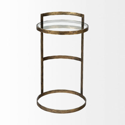 Mercana - Reimer 15L x 15W Gold Round Glass Top W/Metal Frame Accent Table - 68235 view 5